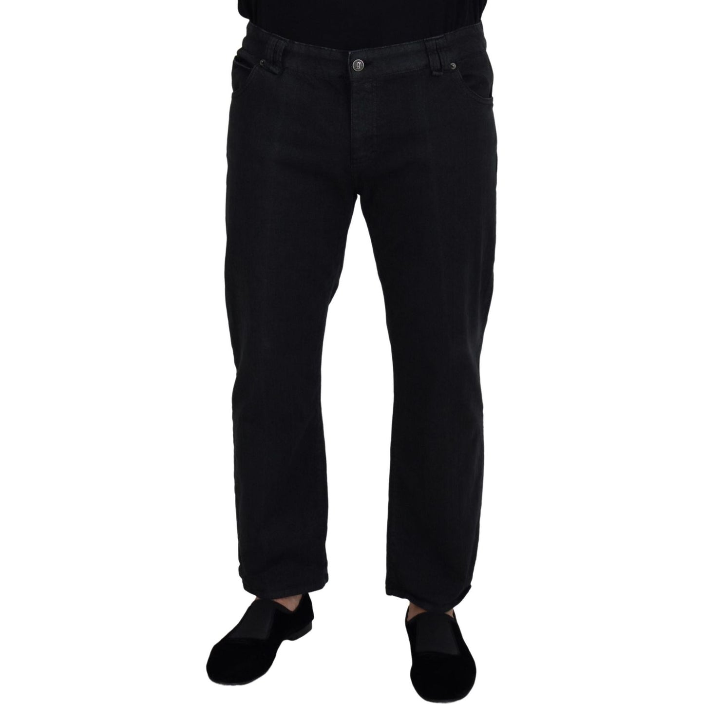 John Galliano Black Cotton Back Buckle Casual Denim Jeans PAN72965-44