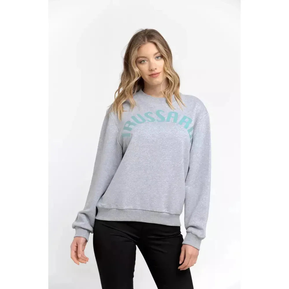Trussardi Gray Cotton Women Sweatshirt TR-21544-XS