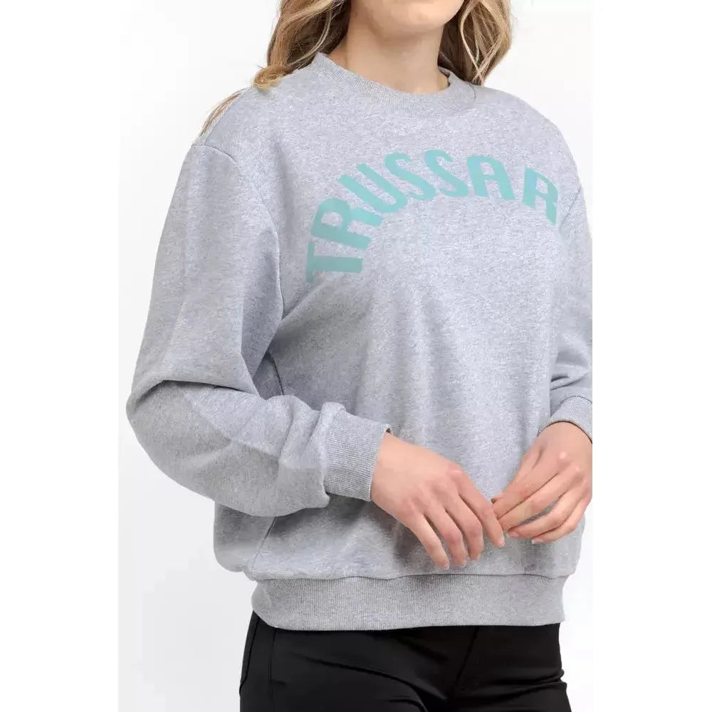Trussardi Gray Cotton Women Sweatshirt TR-21544-XS