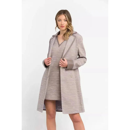 Trussardi Beige Cotton Women Coat Dress