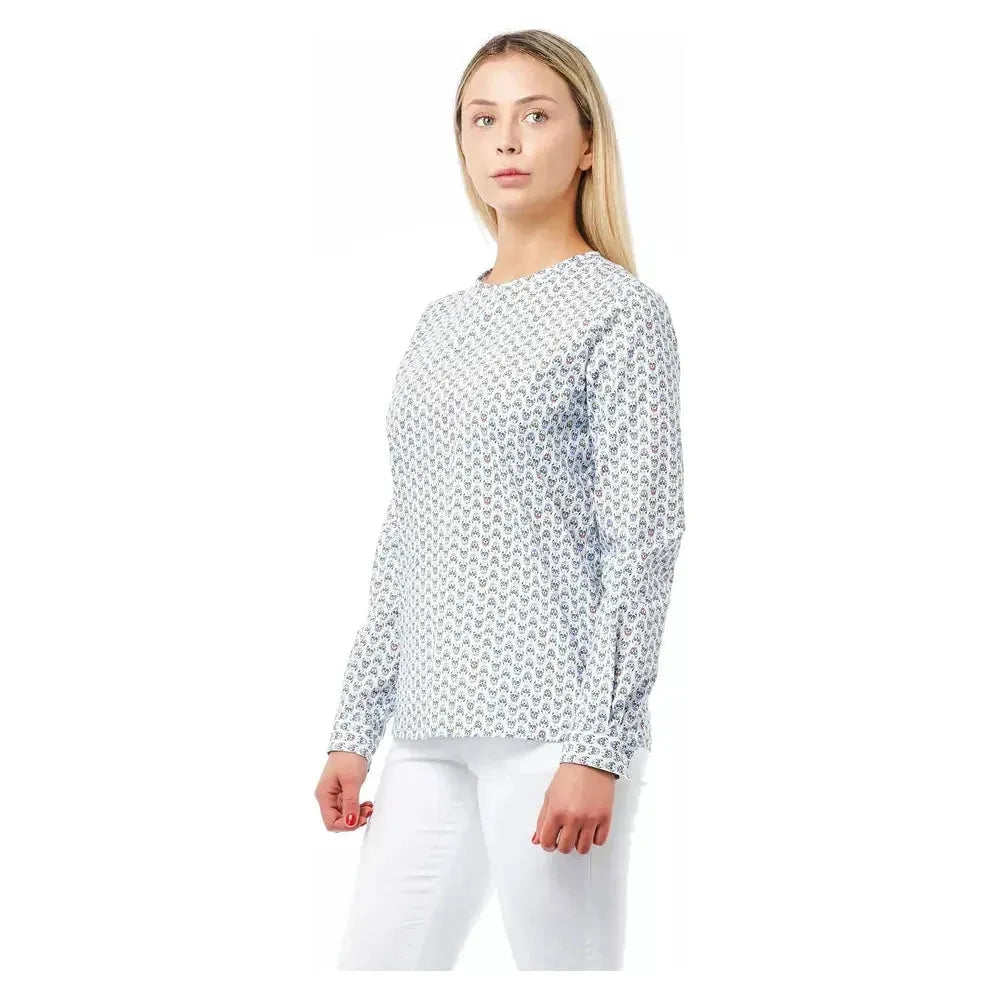 Bagutta White Cotton Women Blouse with Skull Print BA-21018-S