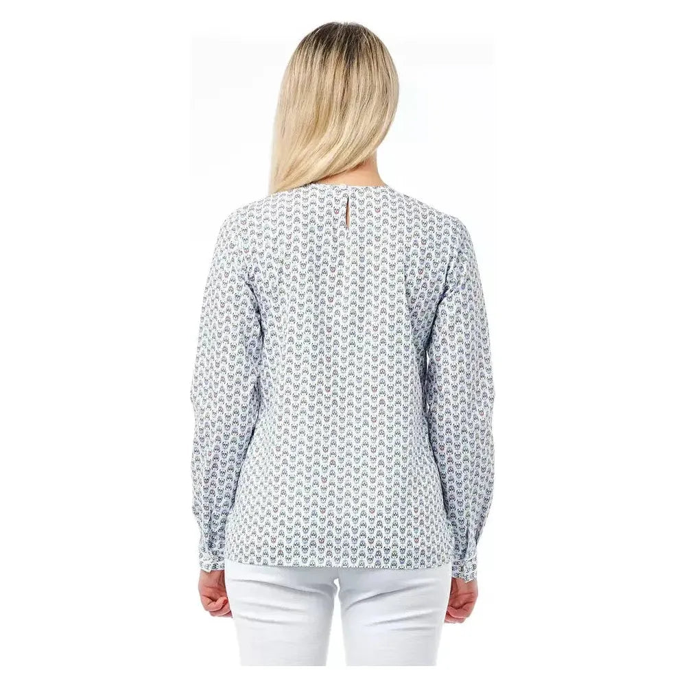 Bagutta White Cotton Women Blouse with Skull Print BA-21018-S