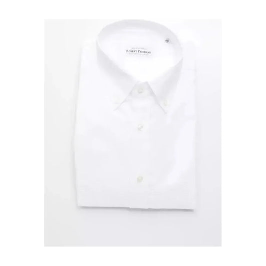 Robert Friedman White Cotton Men Shirt RO-20469-M