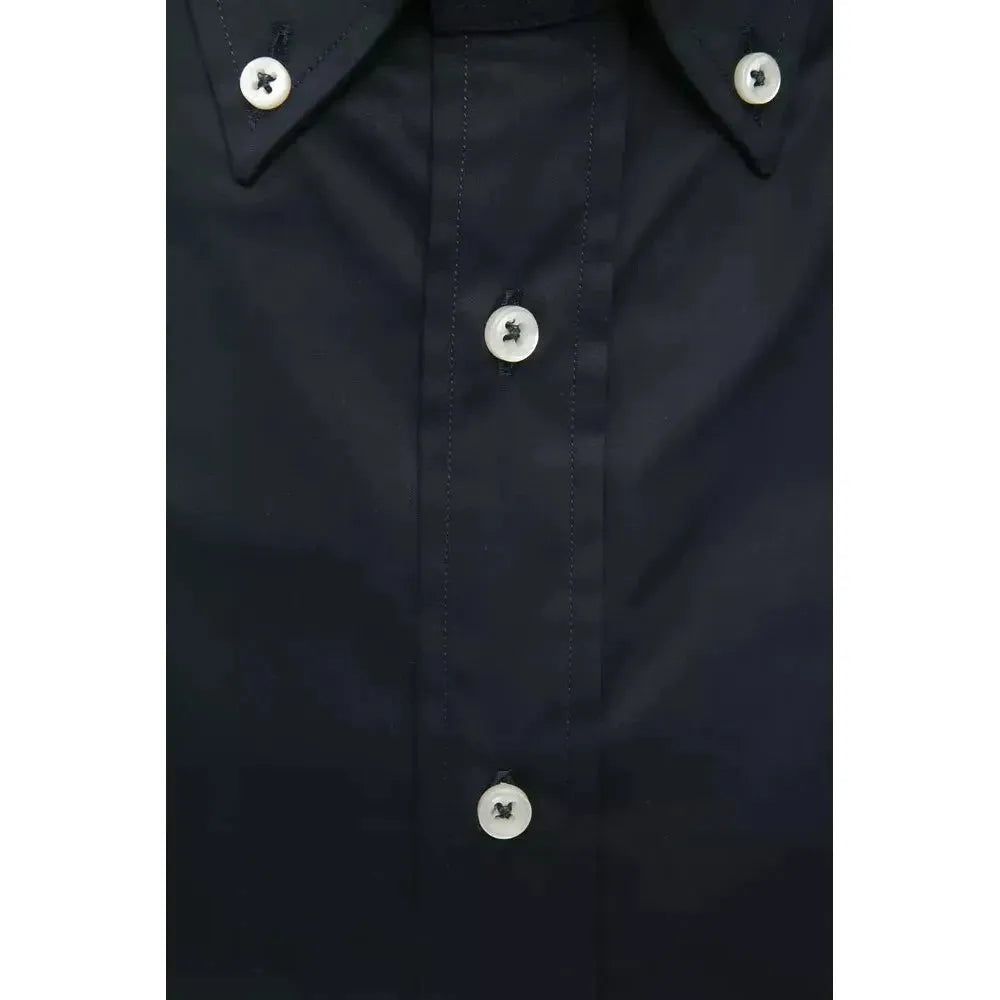 Robert Friedman Black Cotton Men Shirt RO-20476-M