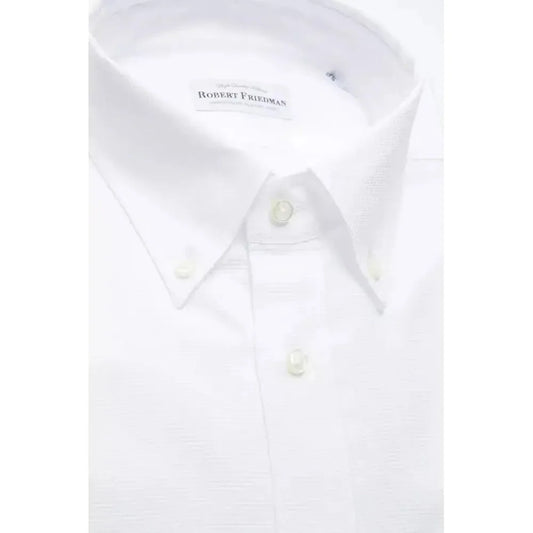 Robert Friedman White Cotton Men Shirt RO-20469-M