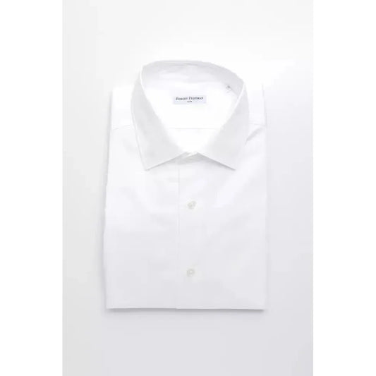 Robert Friedman White Cotton Men's Shirt RO-20425-L