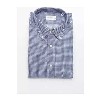 Robert Friedman Blue Cotton Men Shirt