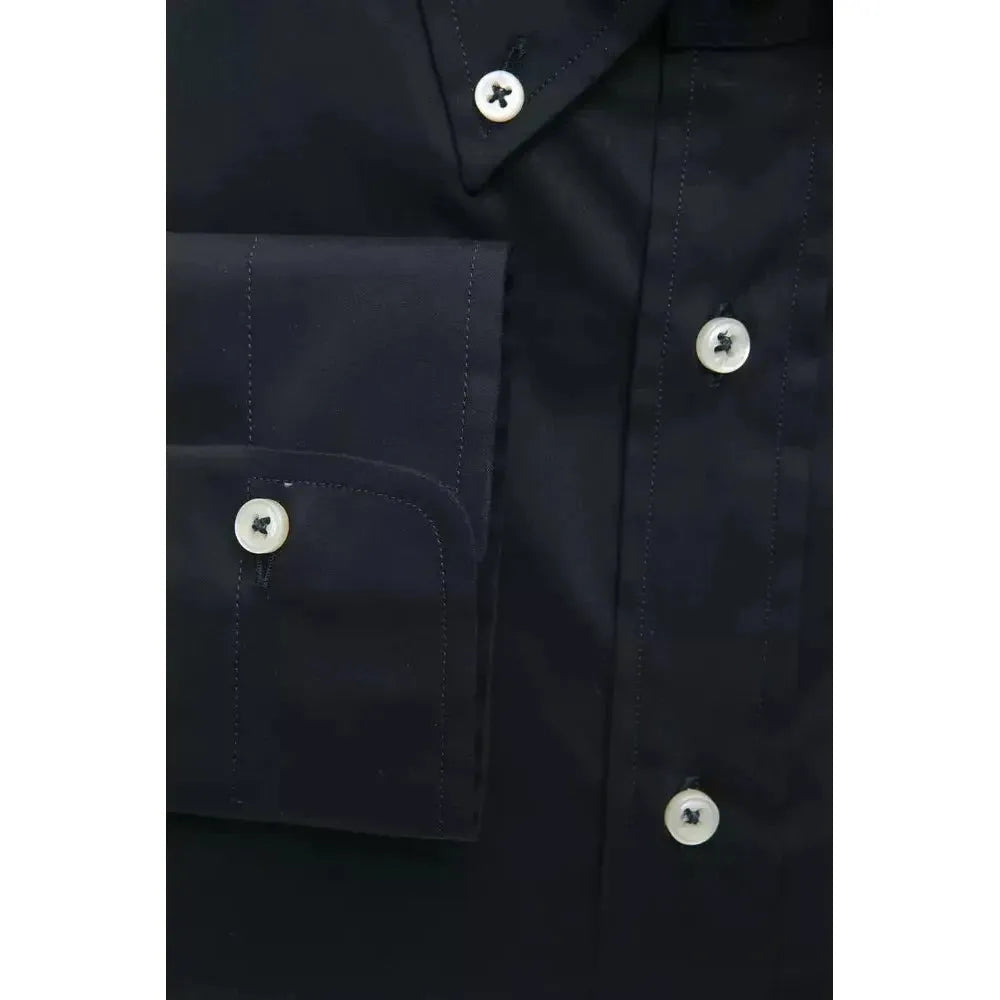Robert Friedman Black Cotton Men Shirt RO-20476-M