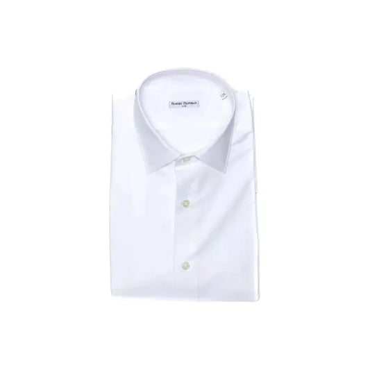 Robert Friedman White Cotton Men Shirt RO-20412-M