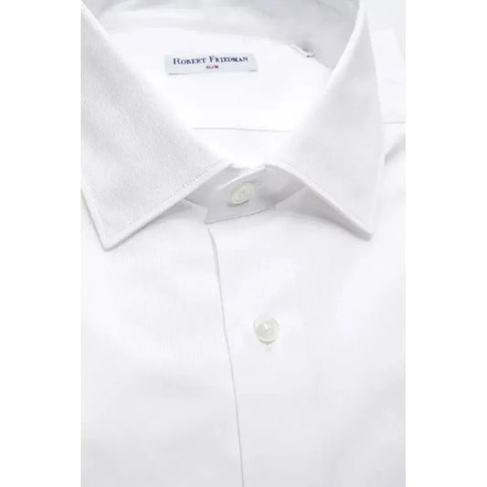Robert Friedman White Cotton Men's Shirt RO-20425-L