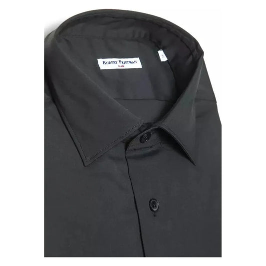Robert Friedman Gray Cotton Men Shirt RO-20424-M