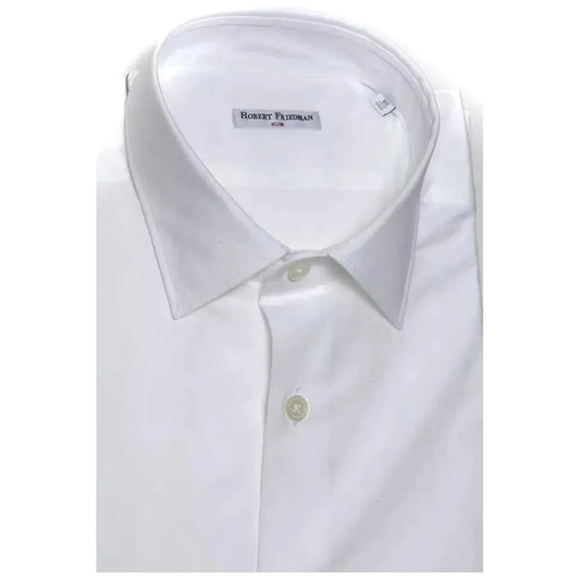 Robert Friedman White Cotton Men Shirt RO-20412-M