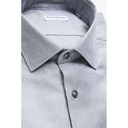 Robert Friedman Beige Cotton Men Shirt RO-20381-M