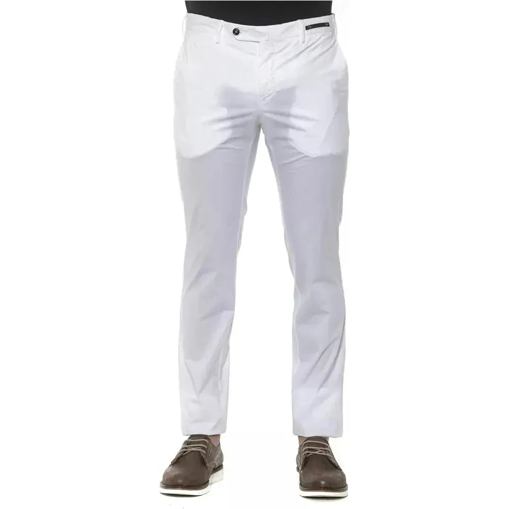 PT Torino White Cotton Men's Trouser Jeans & Pants