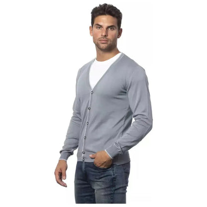 Verri Gray Cotton Men Cardigan