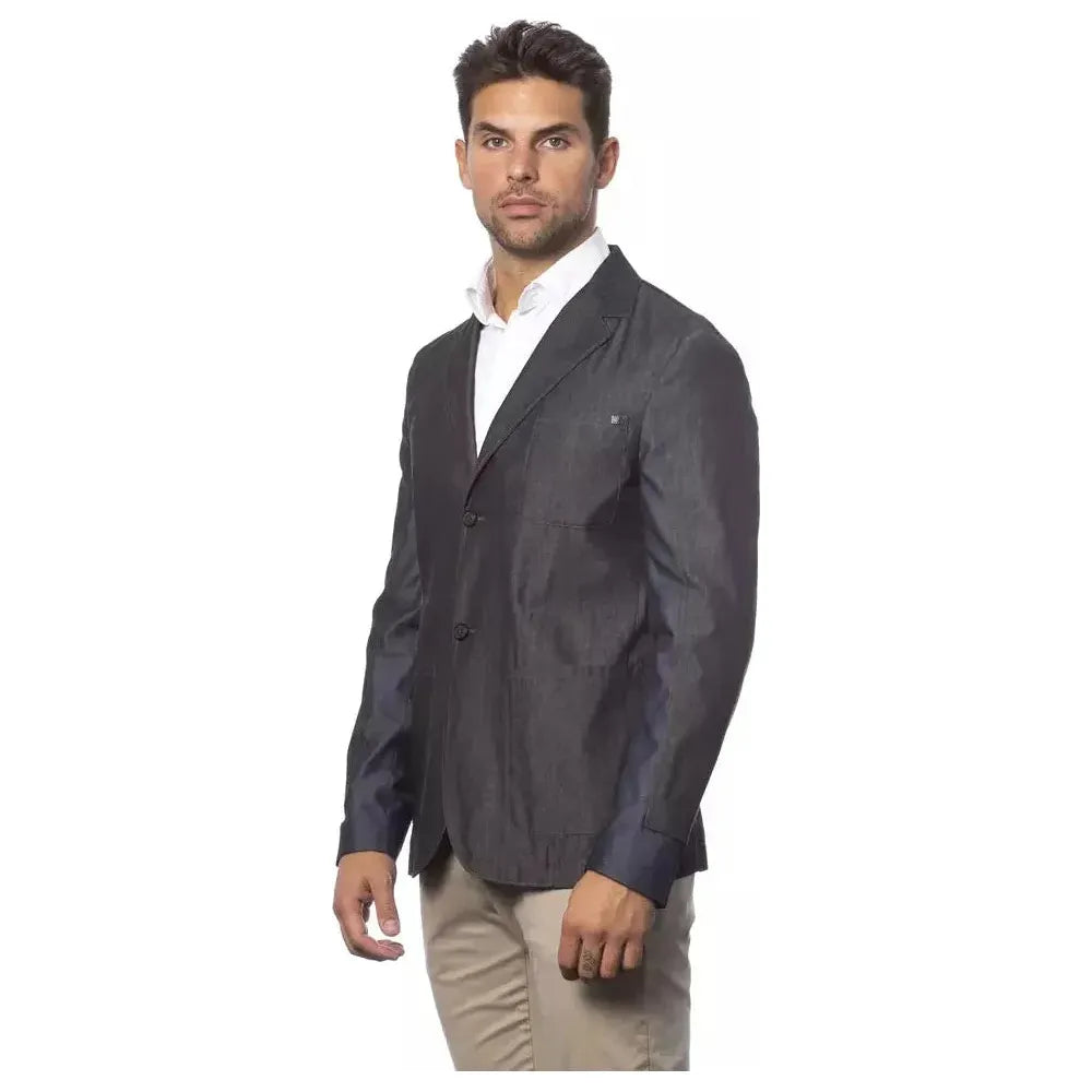 Verri Gray Cotton Men Blazer VE-18304-IT48 | M