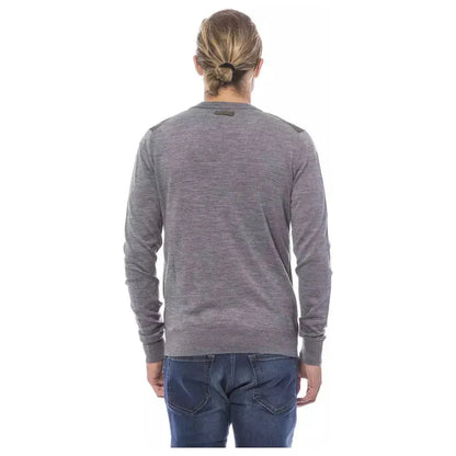 Verri Gray Wool Men Cardigan