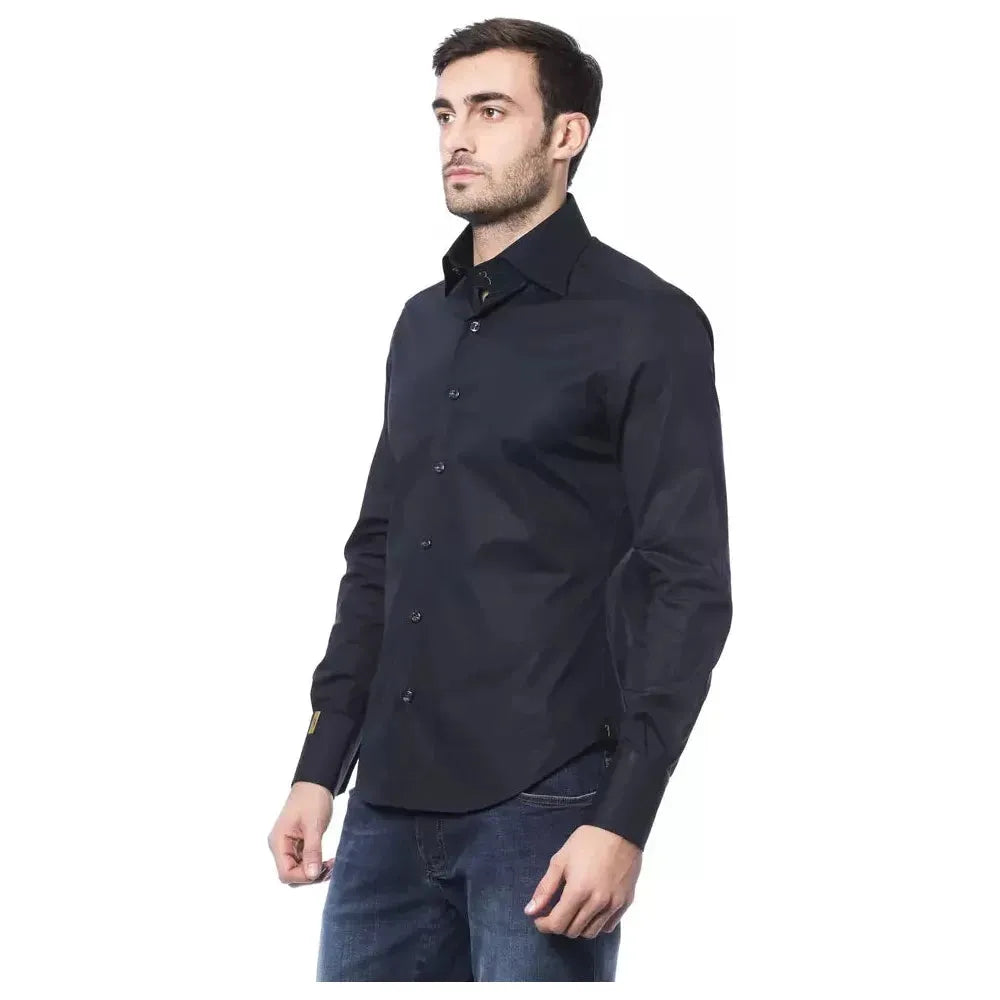 قميص رجالي من القطن باللون الأزرق من Billionaire Italian Couture