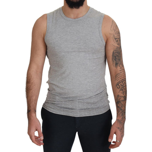 Ermanno Scervino Grey Sleeveless Men Pullover T-shirt TSH83056-48