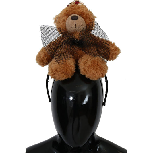 Dolce & Gabbana Teddy Bear Gold Crystal Crown Tiara Diadem Hair Band SMYK114