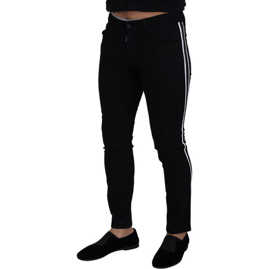 Dolce & Gabbana Black Cotton DG Crown Men Denim Jeans PAN72972-48