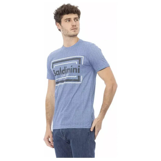 Baldinini Trend Light Blue Cotton Men T-Shirt BA-23182-XS