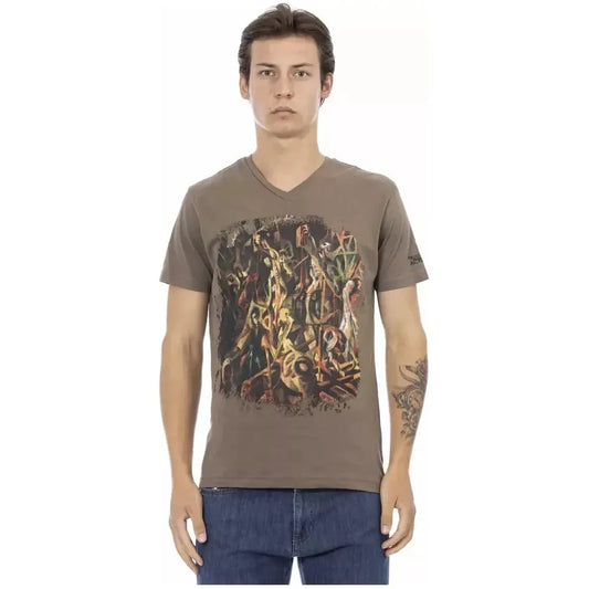 Trussardi Action Brown Cotton Men T-Shirt TR-22843-S