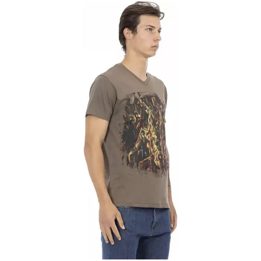Trussardi Action Brown Cotton Men T-Shirt TR-22843-S