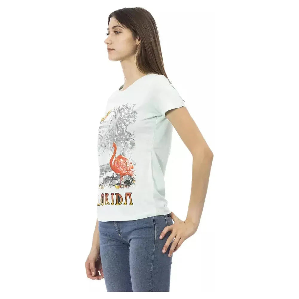 Trussardi Action Light Blue Cotton Women T-Shirt