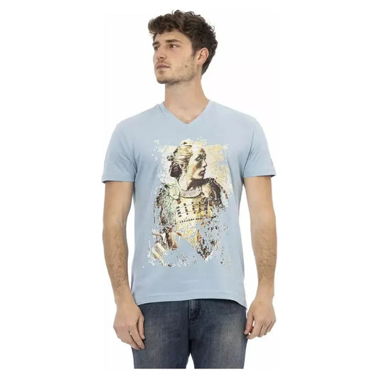 Trussardi Action Light Blue Cotton Men T-Shirt TR-22835-S