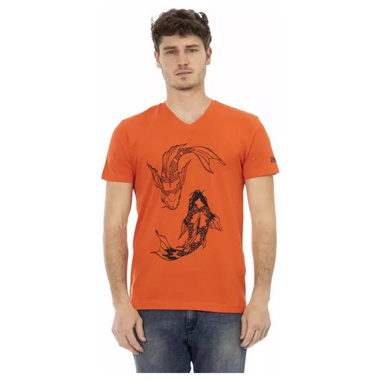 Trussardi Action Red Cotton Men T-Shirt TR-22840-S