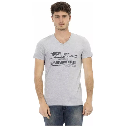 Trussardi Action Gray Cotton Men T-Shirt TR-22826-L