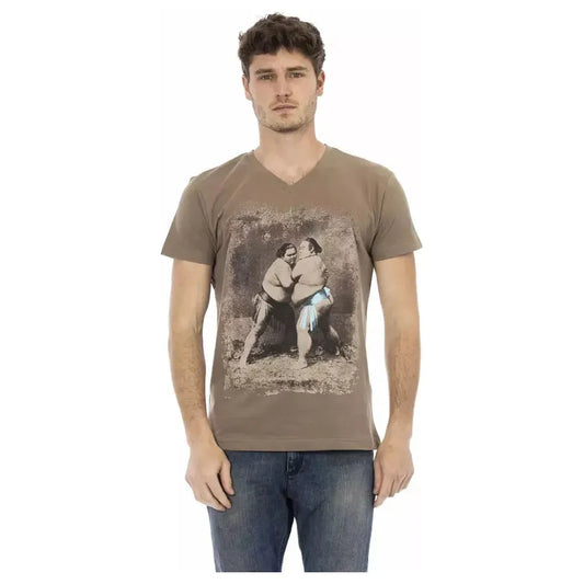 Trussardi Action Brown Cotton Men T-Shirt TR-22831-S