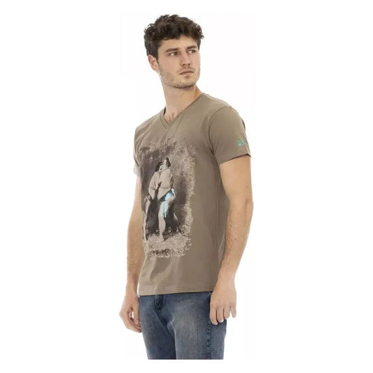 Trussardi Action Brown Cotton Men T-Shirt TR-22831-S