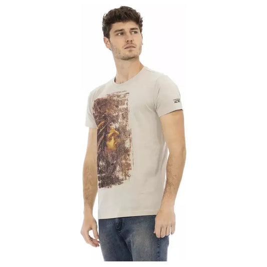 Trussardi Action Beige Cotton Men T-Shirt TR-22821-S