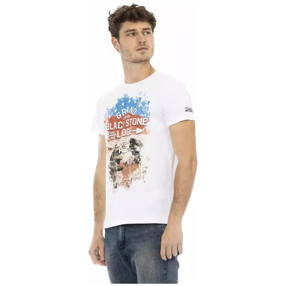 Trussardi Action White Cotton Men T-Shirt