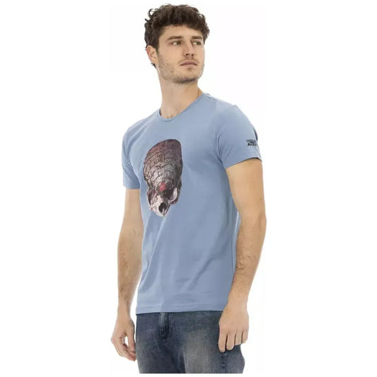 Trussardi Action Light Blue Cotton Men T-Shirt TR-22796-XL