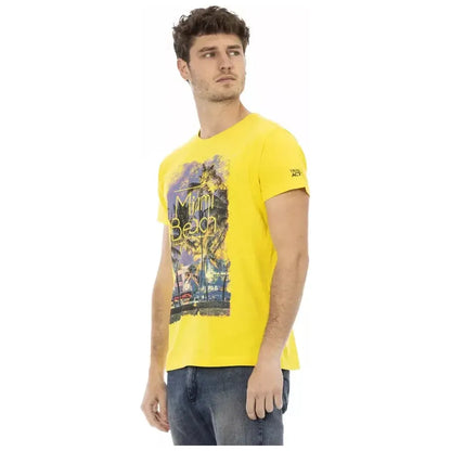 Trussardi Action Yellow Cotton Men T-Shirt