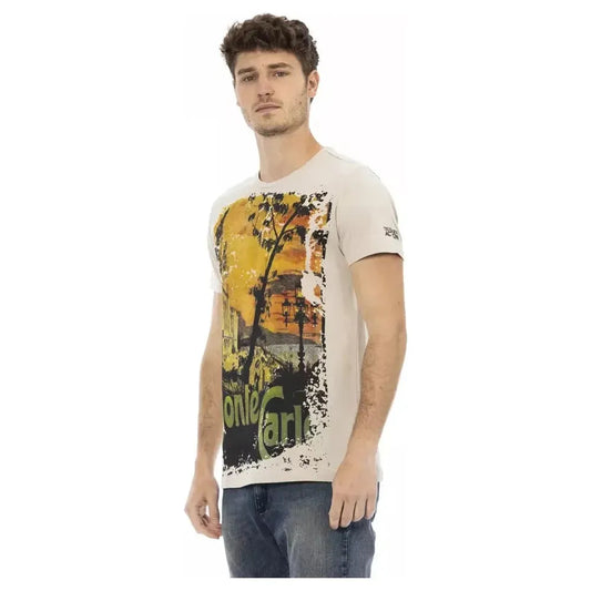 Trussardi Action Beige Cotton Men T-Shirt TR-22756-M