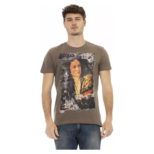 Trussardi Action Brown Cotton Men T-Shirt TR-22744-M