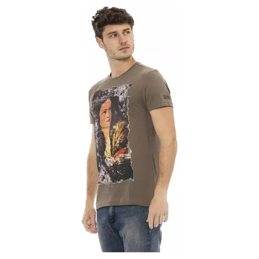 Trussardi Action Brown Cotton Men T-Shirt TR-22744-M