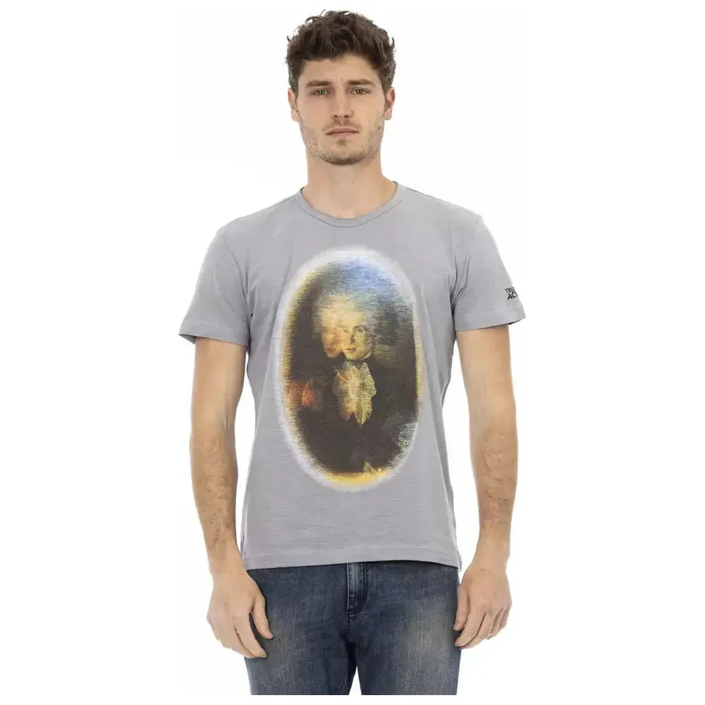 تي شيرت تروساردي أكشن رمادي قطني للرجال