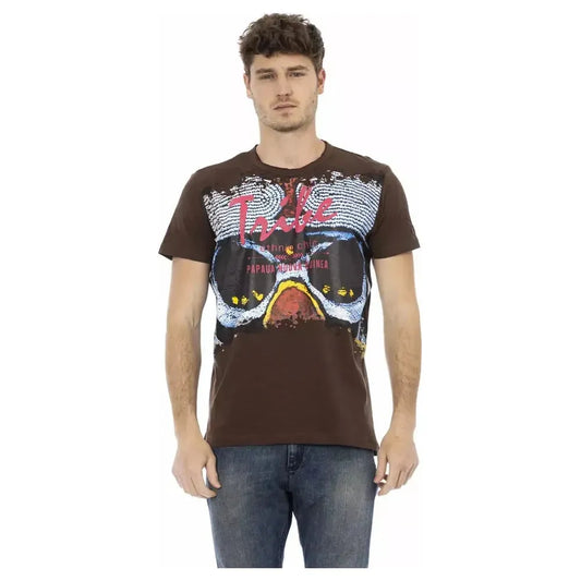 Trussardi Action Brown Cotton Men T-Shirt TR-22731-S
