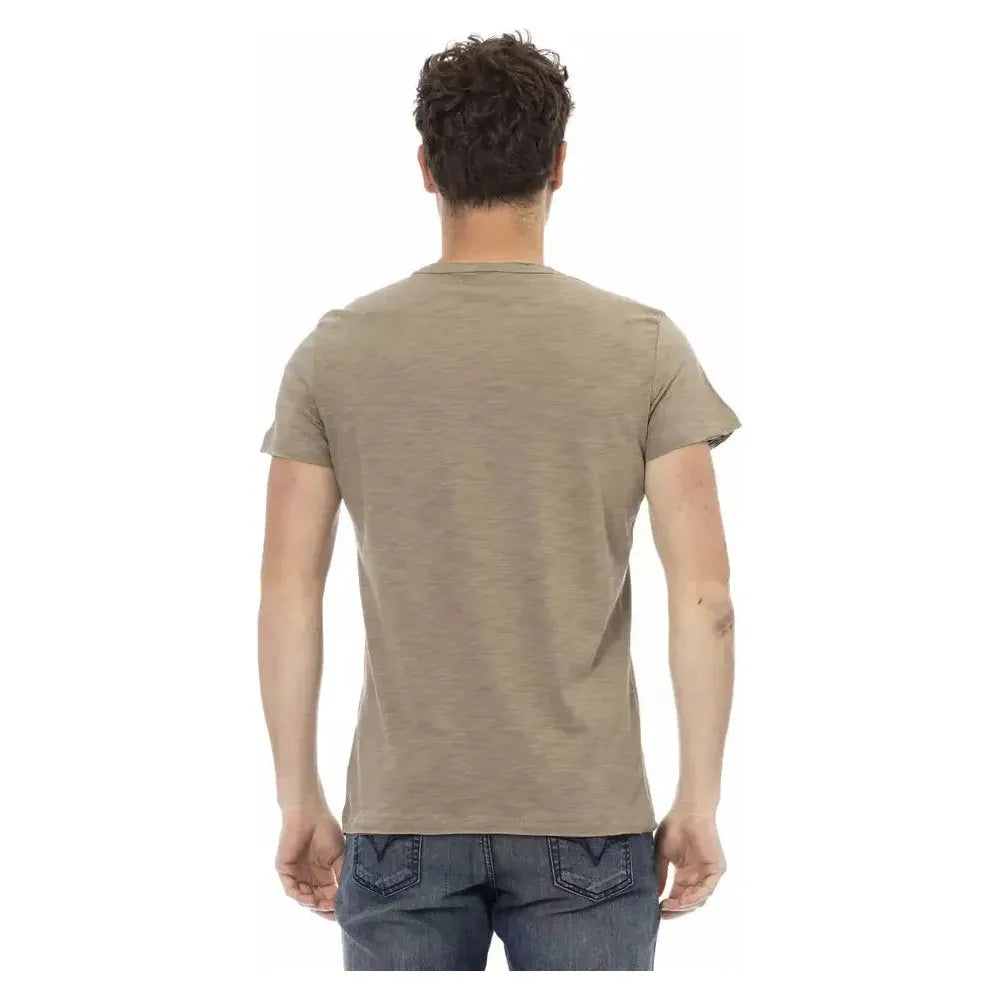 تي شيرت رجالي من القطن باللون الأخضر من Trussardi Action