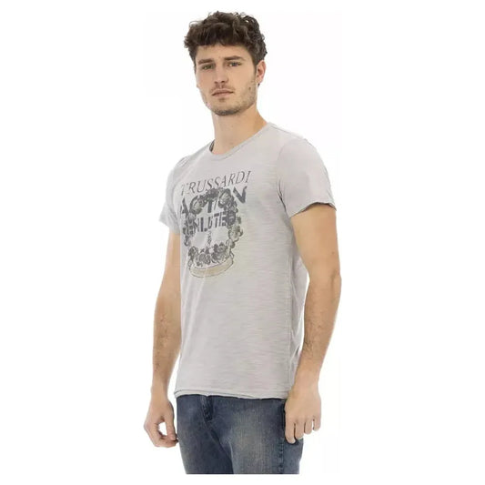 Trussardi Action Gray Cotton Men T-Shirt TR-22722-XL