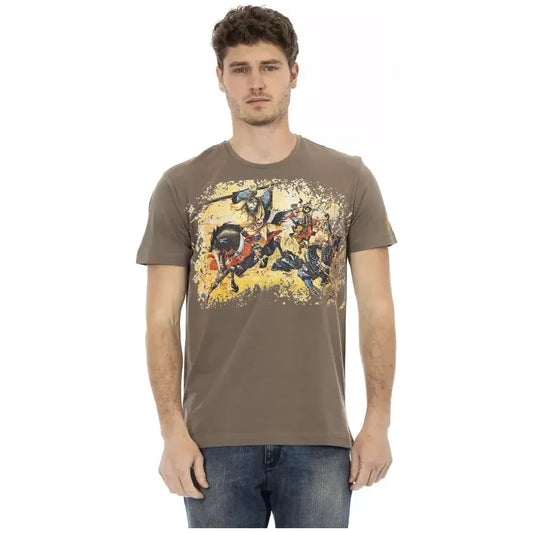 Trussardi Action Brown Cotton Men T-Shirt TR-22704-S