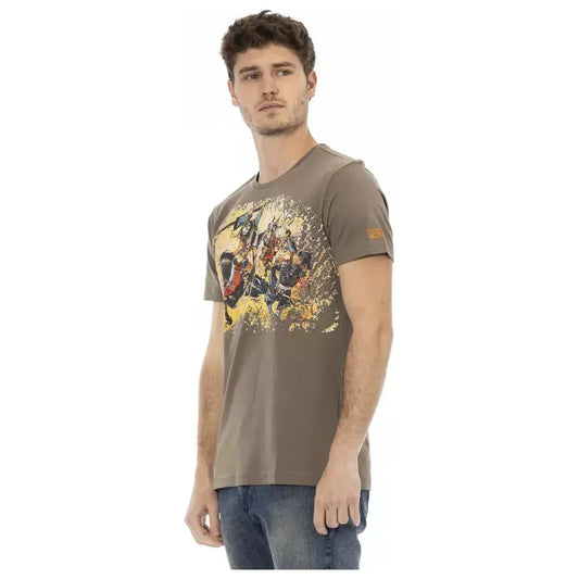 Trussardi Action Brown Cotton Men T-Shirt TR-22704-S