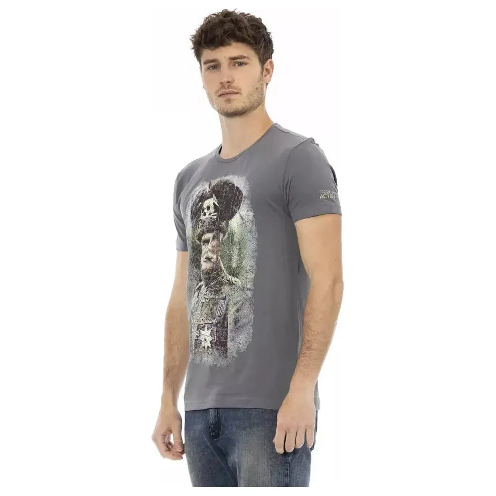 Trussardi Action Gray Cotton T-Shirt