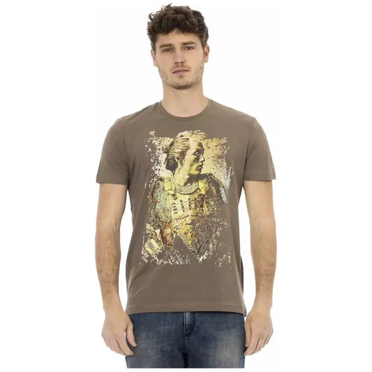 Trussardi Action Brown Cotton Men T-Shirt TR-22701-M