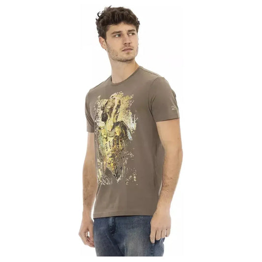 Trussardi Action Brown Cotton Men T-Shirt TR-22701-M